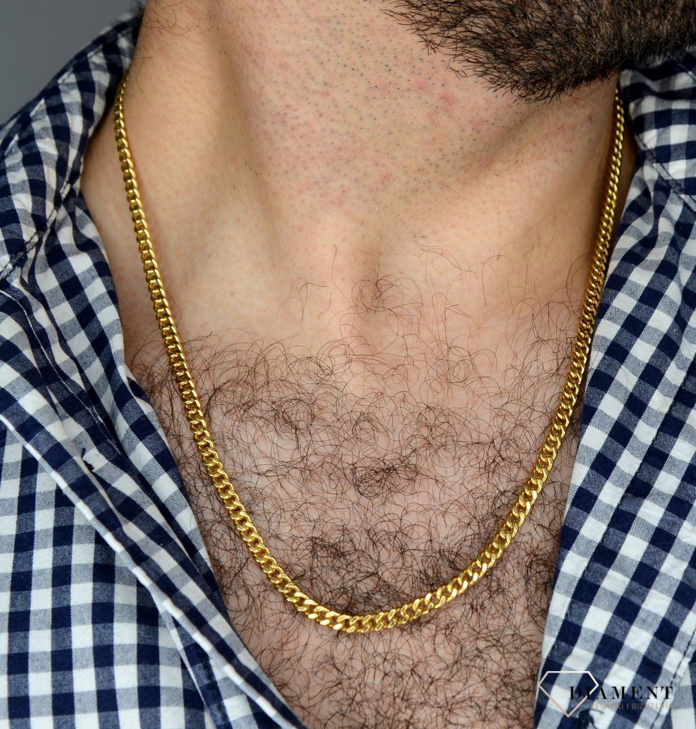 Złoty łańcuszek 585 pancerka 4 mm DIA-LAN-1118-585D 4mm ✅ Złoty łańcuszek o splocie pancerki ✅.jpg